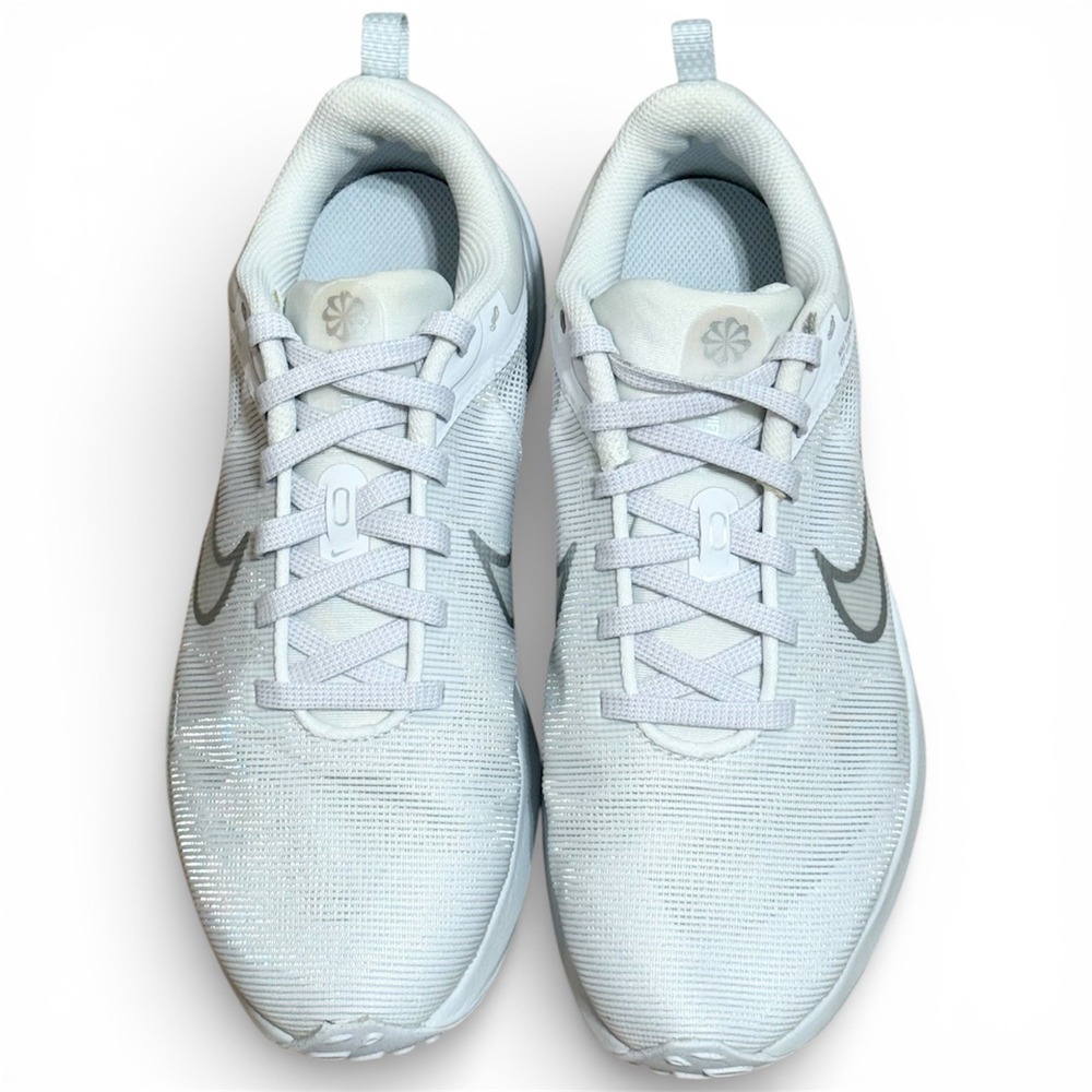 Nike Downshifter 12 Women's Running Shoes White Silver DD9294 100‎ Size 7